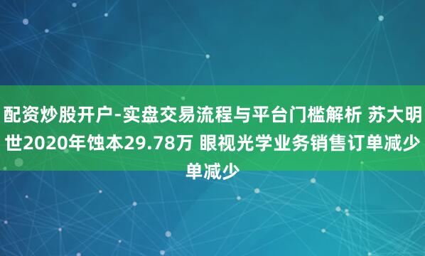 配资炒股开户-实盘交易流程与平台门槛解析 苏大明世2020年蚀本29.78万 眼视光学业务销售订单减少